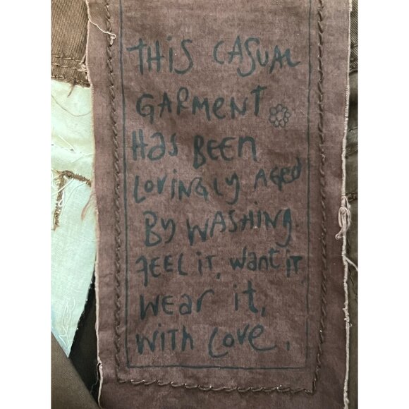 By Deep Los Angeles Small Brown Cargo Pants Cotton Embroidered Y2K - Picture 14 of 16